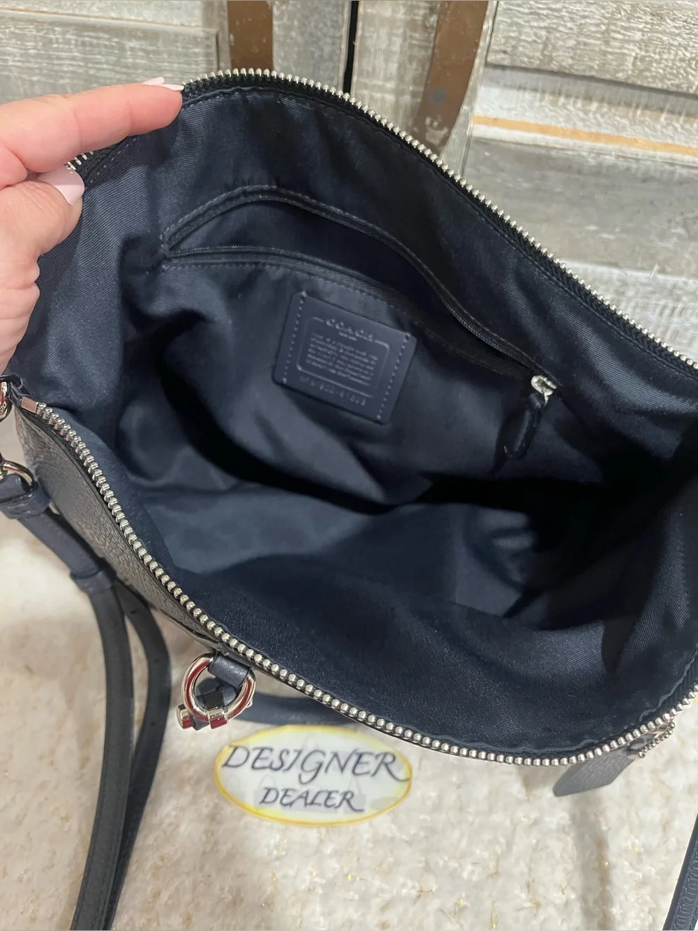COACH Prairie Satchel Rose Bouquet Midnight Blue 91603